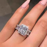Cirkonski prstenovi ženski poklon nakit zaručnički prstenovi za djevojčice, Srebro 6