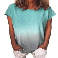 Plus Size Ženska ljetna majica s gradijentnim printom bluza kratkih rukava majica
