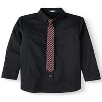 Modna rastezljiva poplin haljina, majica i kravata, Set, veličine 4-18