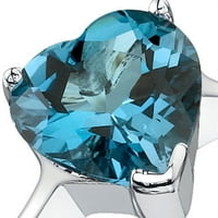 Londonski plavi topaz prsten u obliku srca od 2 karata izrađen od čistog srebra