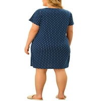 Jedinstvene ponude ženske plus veličine polka točkice v Neck odjeća za spavanje