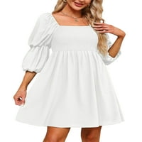Ženska Minidress, ljetna haljina Na plaži s rukavima, kratke haljine s cvjetnim printom, večernja haljina A kroja, udobna bijela