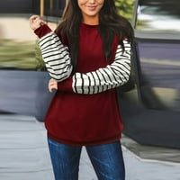 Ženski jednobojni ležerni pulover s okruglim vratom s dugim rukavima u boji