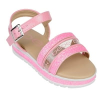 modne svjetlucave sandale s ravnim potplatom za djevojčice, ružičaste