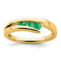 Karatni smaragdni prsten od žutog zlata od netaknutog zlata