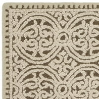 Tepih od vune u geometrijskom uzorku, smeđi Multi, 3' 5'