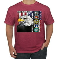Američka zastava, Američka zastava, Oružane snage, muške majice s grafikom, Vintage crveni vrijesak, Mali