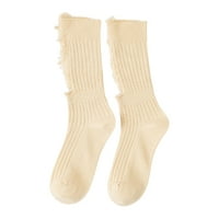 ; Par ženskih zabavnih prilagođenih poderanih čarapa jednobojne Prozračne pamučne čarape koje upijaju znoj mekane, visoko elastične