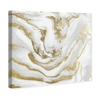Wynwood Studio Abstract Wall Art Canvas Otisci 'Marbelized Beauty Day' Kristali - bijeli, zlato