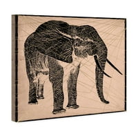 Wynwood Studio životinje zidne umjetničko platno ispisuje slon print zoološki vrt i divlje životinje - ružičasta, crna