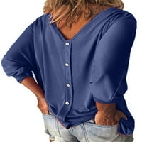 Ženska bluza s izrezom i rukavima u obliku slova U, ženska ležerna široka majica s printom