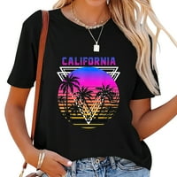 Palme Retro Cali Long Beach Vintage majica s tropskom Kalifornijom