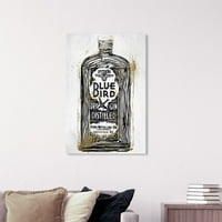 Wynwood Studio 'Bird Gin Night' Drinks and Spirits Wall Art Canvas Print - Black, White, 16 24