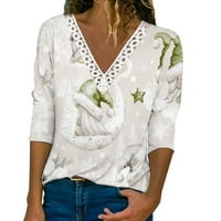 Majice s dugim rukavima, košulje, bluze, rasprodaja, ležerni ženski ljetni top s izrezom u obliku slova u i gradijentnim printom,
