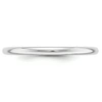 Polukružni zaručnički prsten od bijelog zlata, veličine 8