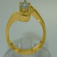 10-karatni prsten od žutog zlata britanske proizvodnje s prirodnim akvamarinom ženski zaručnički prsten - opcije veličine-veličina
