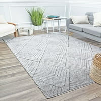 Moderni geometrijski sivi tepih od sapunice od 9.30 inča, 6.9 inča