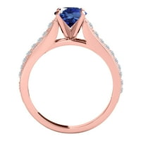 14-karatni dijamantni i safirni prstenovi za žene od ružičastog zlata