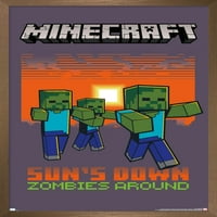 Minecraft - Poster zombiji oko zida, 14.725 22.375