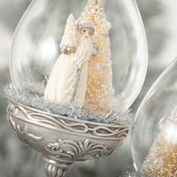 7 ukras snjegovića i Djeda Božićnjaka-set od 2 Srebrna Božićna ukrasa