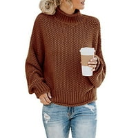 Ženski casual džemper Plus size teški pleteni pulover džemper za Božić Dan zahvalnosti poklon za Valentinovo-Bordo