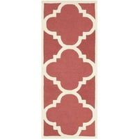 Geometrijski četverokraki tepih od vune u boji slonovače, 2 '6 10'