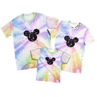 Obiteljske majice s Mikkijem mišem, Udobna majica kratkih rukava s printom, obiteljska majica, odijelo za obiteljsku sportsku košulju