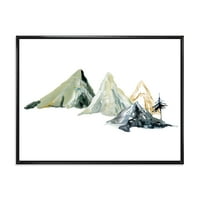 DesignArt 'tamnoplava planinski krajolik zima minimalistički i' moderni uokvireni platno zidni umjetnički tisak