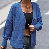 Ženski jesenski džemperi s dugim rukavima s dugmadima, pleteni kardigani s otvorenim prednjim dijelom, lagana gornja odjeća