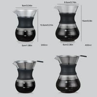 Perkolator za kavu za kućnu upotrebu silikonski pribor za pripremu kave glatke površine stakleni filter s mrežastom ručkom filter