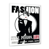 DesignArt 'Style Passion Life Moda Woman II' Vintage uokvireni umjetnički tisak