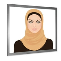 Designart 'Portret muslimanske djevojke u tradicionalnom hidžabu' Moderni uokvireni umjetnički tisak
