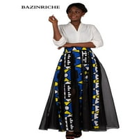 Afrička Maksi Suknja Ženska Crna šifonska krpa suknja s visokim strukom Afrička odjeća za žene 910092