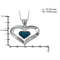 Jewelersclub Sterling Silver Heart ogrlica s bijelim dijamantnim karatom