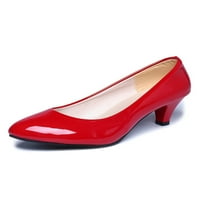 Ženske pumpice sa srednjim potpeticama; cipele sa šiljastim nožnim prstima; večernje uredske cipele; vjenčane udobne natikače u crvenoj