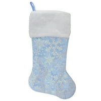 22 LED osvijetljena plava iridescentna blistala snježna pahuljica božićna čarapa