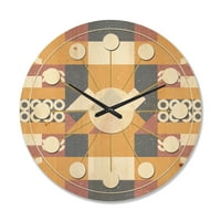 DesignArt 'Geometrijski retro dizajn vi' Moderni zidni sat iz sredine stoljeća