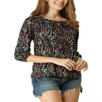 Jedinstveni prijedlozi Ženska bluza s cvjetnim printom s Raglan rukavom i leptir mašnom na vratu
