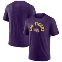 Muški fanatici markirani heathered purple lsu tigrovi retro arc tri-blend majica