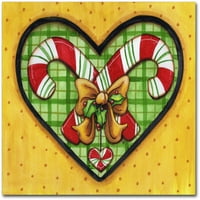 Zaštitni znak likovna umjetnost Candy Cane Heart Canvas Art by Jennifer Nilsson