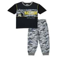 Top i hlače kratkih rukava za dječake Batmans 2-dijelni set pidžame veličine 4-12