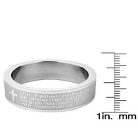 Obalni nakit prsten od nehrđajućeg čelika s dvostrukom završnom obradom Molitva Gospodnja
