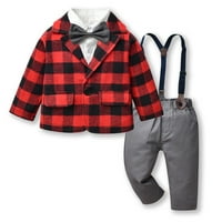 Dječački Komplet odjeće za dječake, Trenirke za trčanje i majica za dječake i malu djecu crvena 70