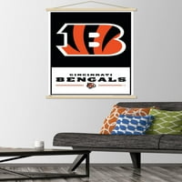 Cincinnati Bengals - zidni plakat s logotipom u drvenom magnetskom okviru, 22.37534