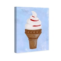 Wynwood Studio Food and Cuisine Wall Art Canvas Otisci kremasta vanilija sladoled i mliječni kolači - plava, smeđa