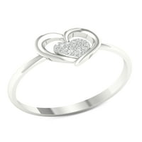 Modni prsten u obliku srca s dijamantom od srebra od srebra od srebra od srebra od srebra od srebra od srebra od srebra od srebra