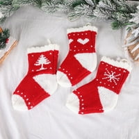 Božićna čarapa Poklon vrećica Djeda Mraza čarapa za slatkiše ukras božićnog drvca prozirno pletenje