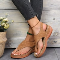 Ženske sandale udobne sandale na platformi, papuče s prstenom na prstima, cipele s kopčama, Ležerne ljetne sandale za plažu za putovanja