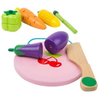 Drvene igračke s malim nogama - magnetski set za igranje voća i povrća