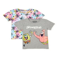 SpongeBob SquarePants Girls Grafičke majice, 2-pak, veličine 4- & Plus